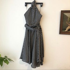 70s Reformation Style MNG Polk Dot Halter Dress